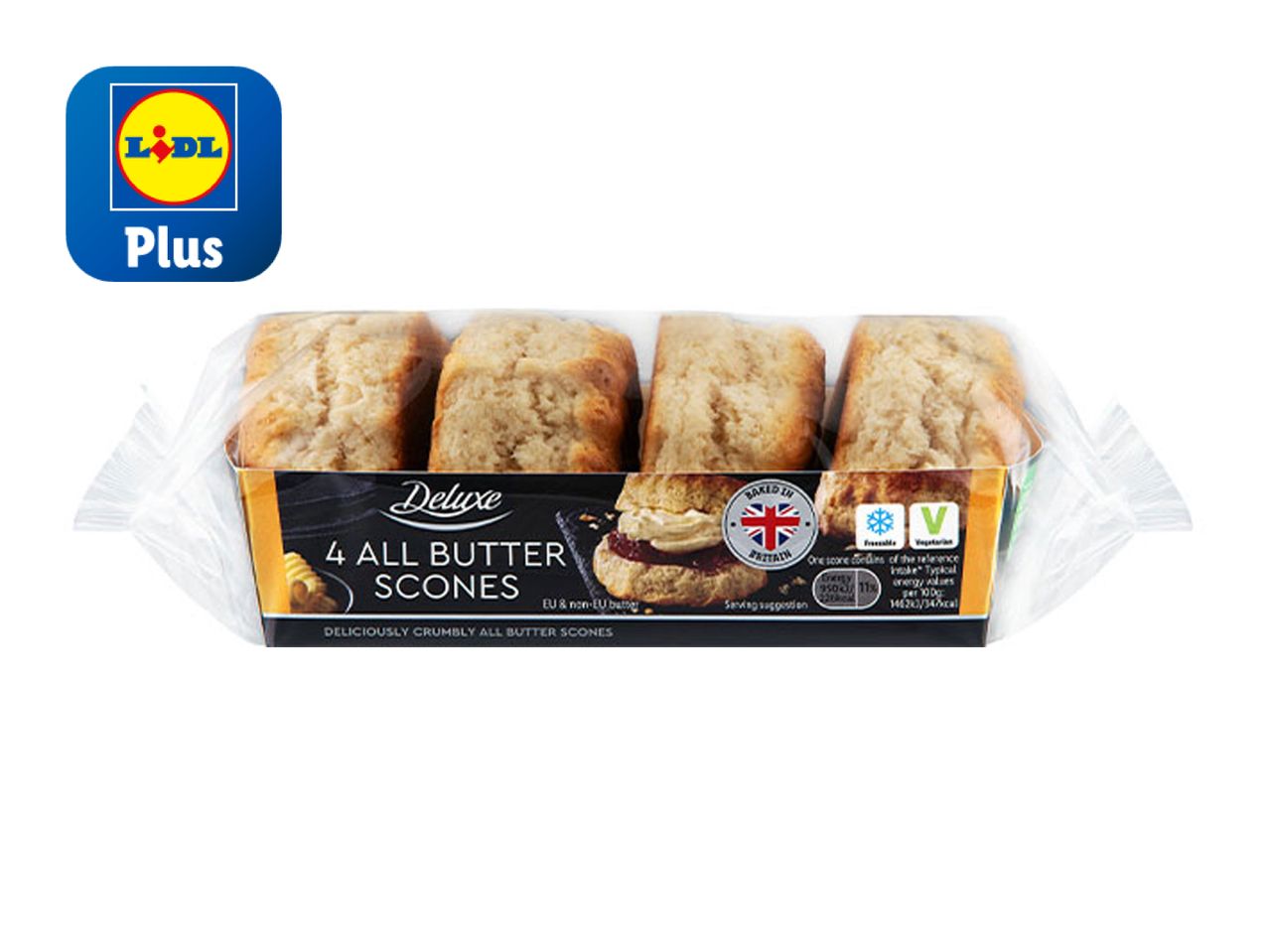 Lidl's Plan 4 All Butter Rolls, a package of four.
