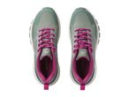 Two Crivit brand athletic shoes with green and pink accents.