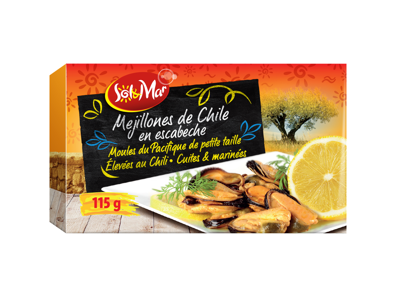 Moules de Sol&Mar en escabeche, élevées au Chili.