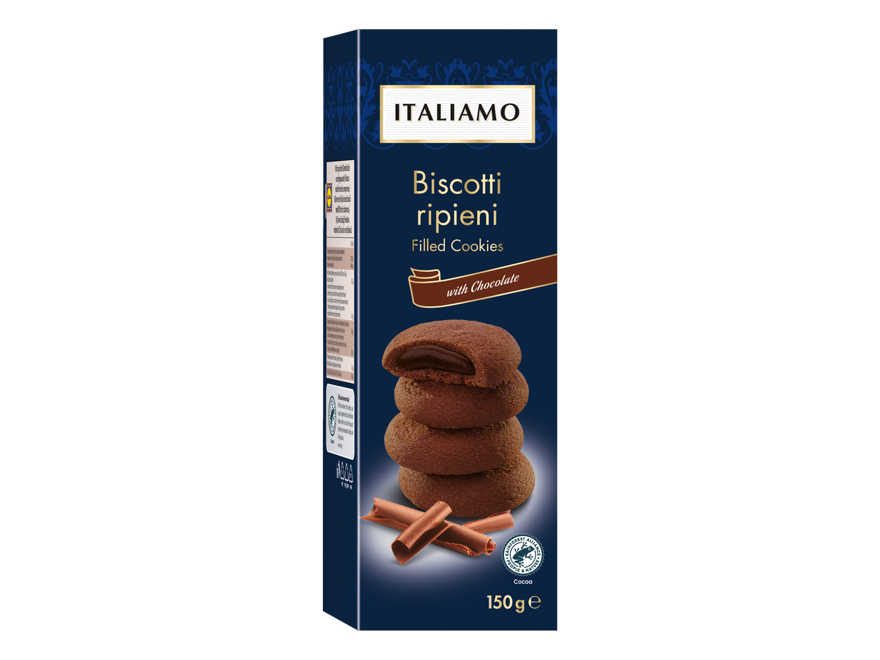 ITALIAMO chocolade gevulde koekjes verpakking.