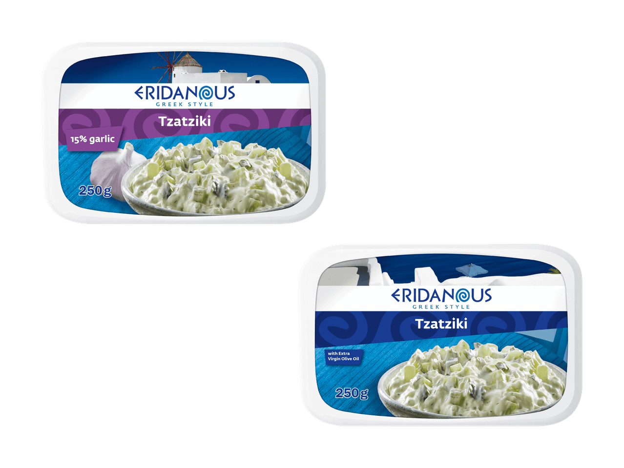 Barquette de tzatziki à la grecque avec huile d'olive extra vierge, 250g.