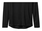 Black long-sleeved shirt with a rounded hem