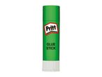 Green glue stick with a white base and a red and white label.