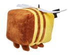 Brown and yellow striped bee plush toy with white wings and black antennae.