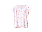 ESMARA KIDS kratka pidžama majica za devojčice, bela sa roze i žutim tačkicama