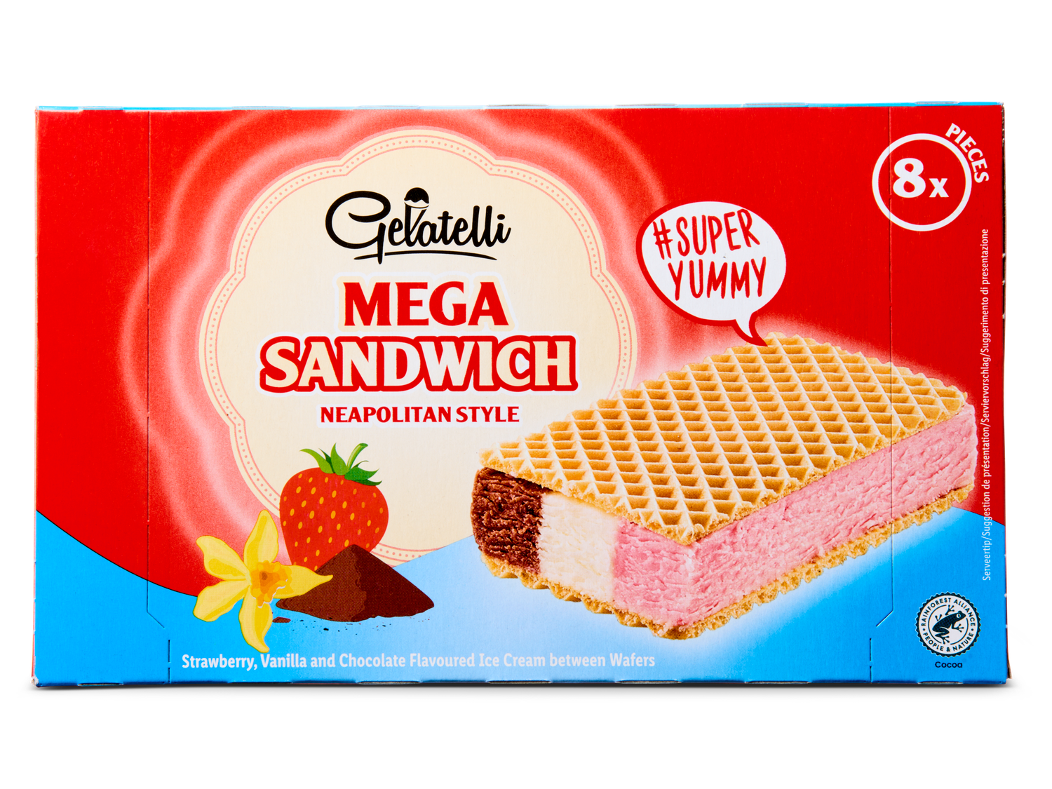 Wafelijs tricolore/sandwich