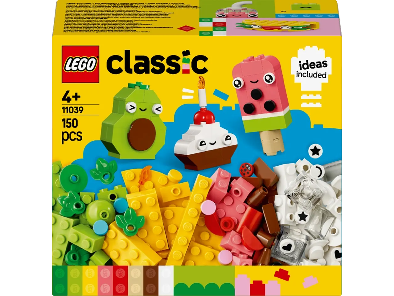 Konstravimo rinkinys su avokadu, keksiuku ir ledais, su užrašu „ideas included“.