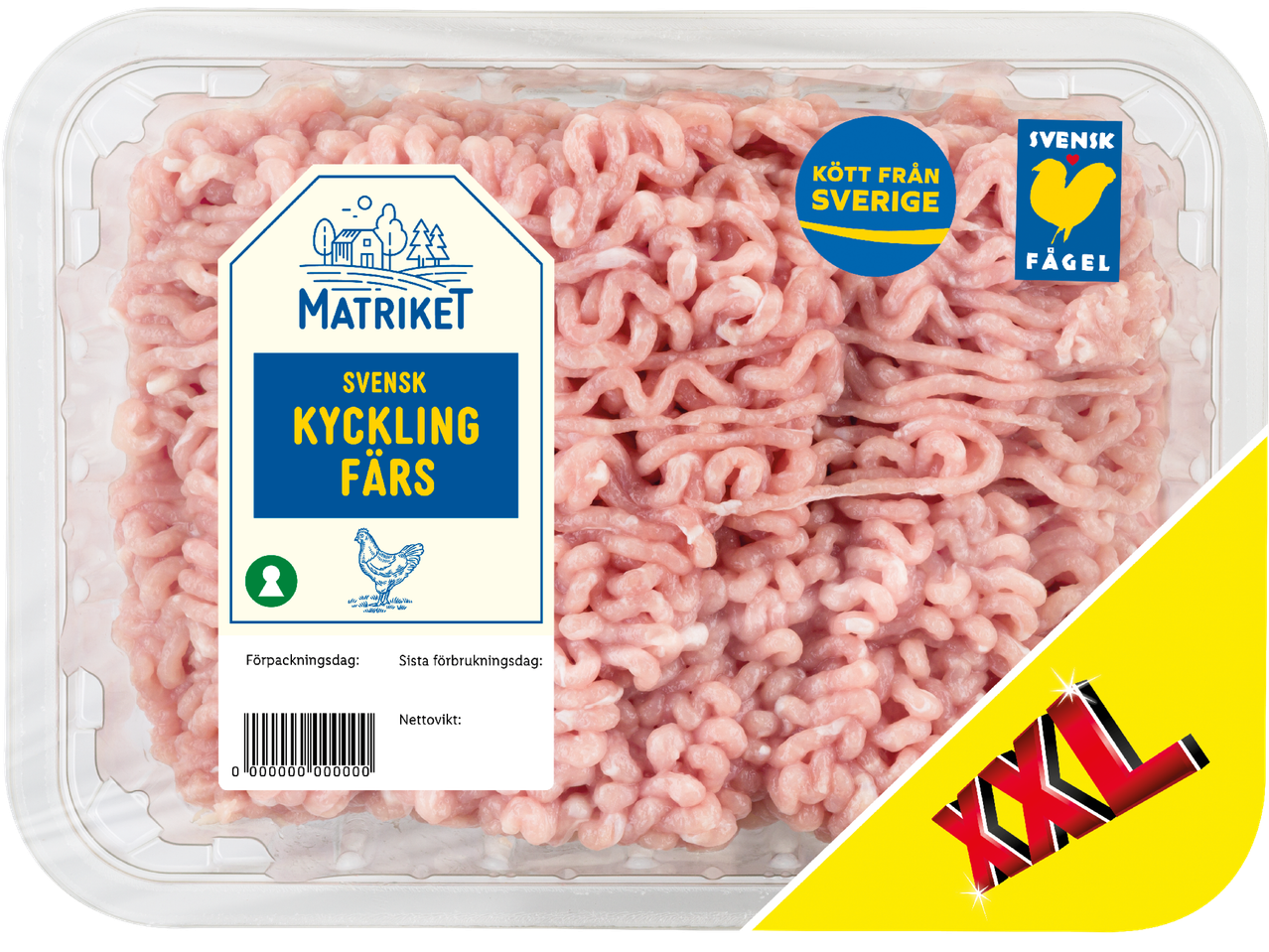 Matkrets Kycklingfärs, extra stor förpackning.