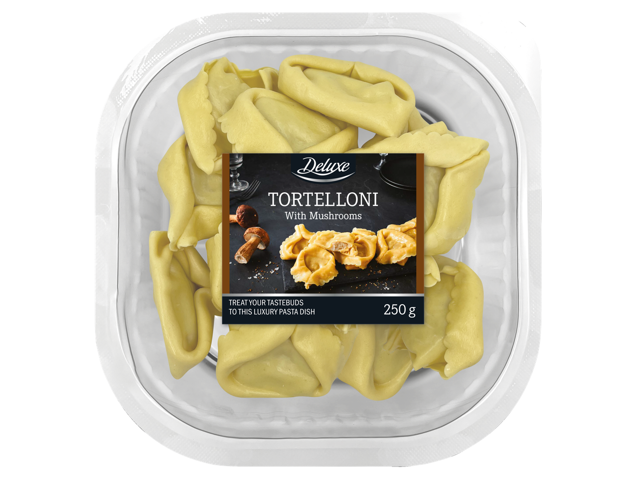 Tortelloni Deluxe cu ciuperci, 250 g.