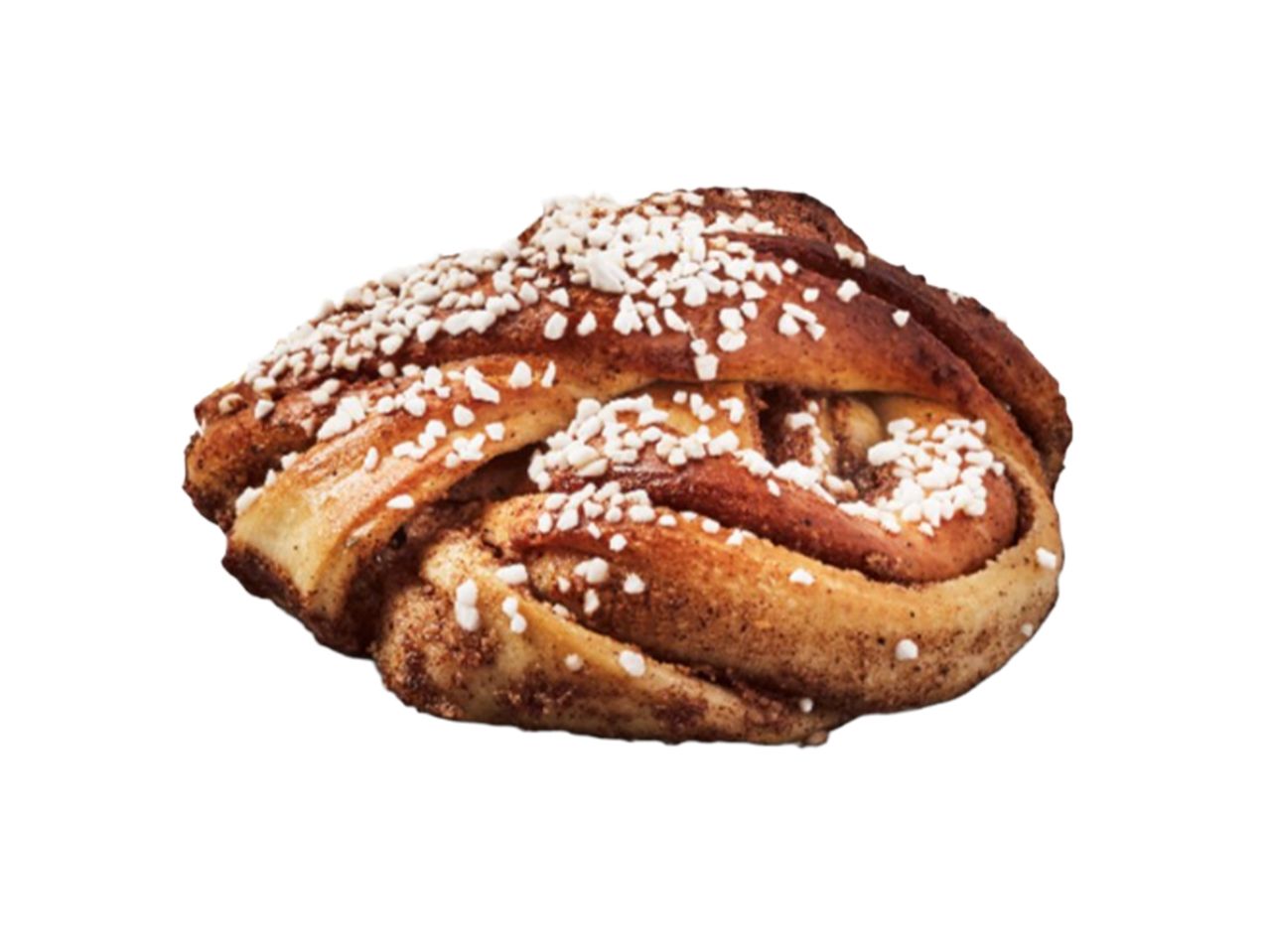 En kardemummabulle, toppad med pärlsocker.