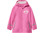 Lupilu® mazuļu rozā lietus jaka ar vienradža motīvu un uzrakstu 'hello!'.
