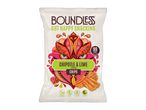A bag of Boundless Chipotle & Lime flavored chips, highlighting its gut-friendly and healthy attributes.