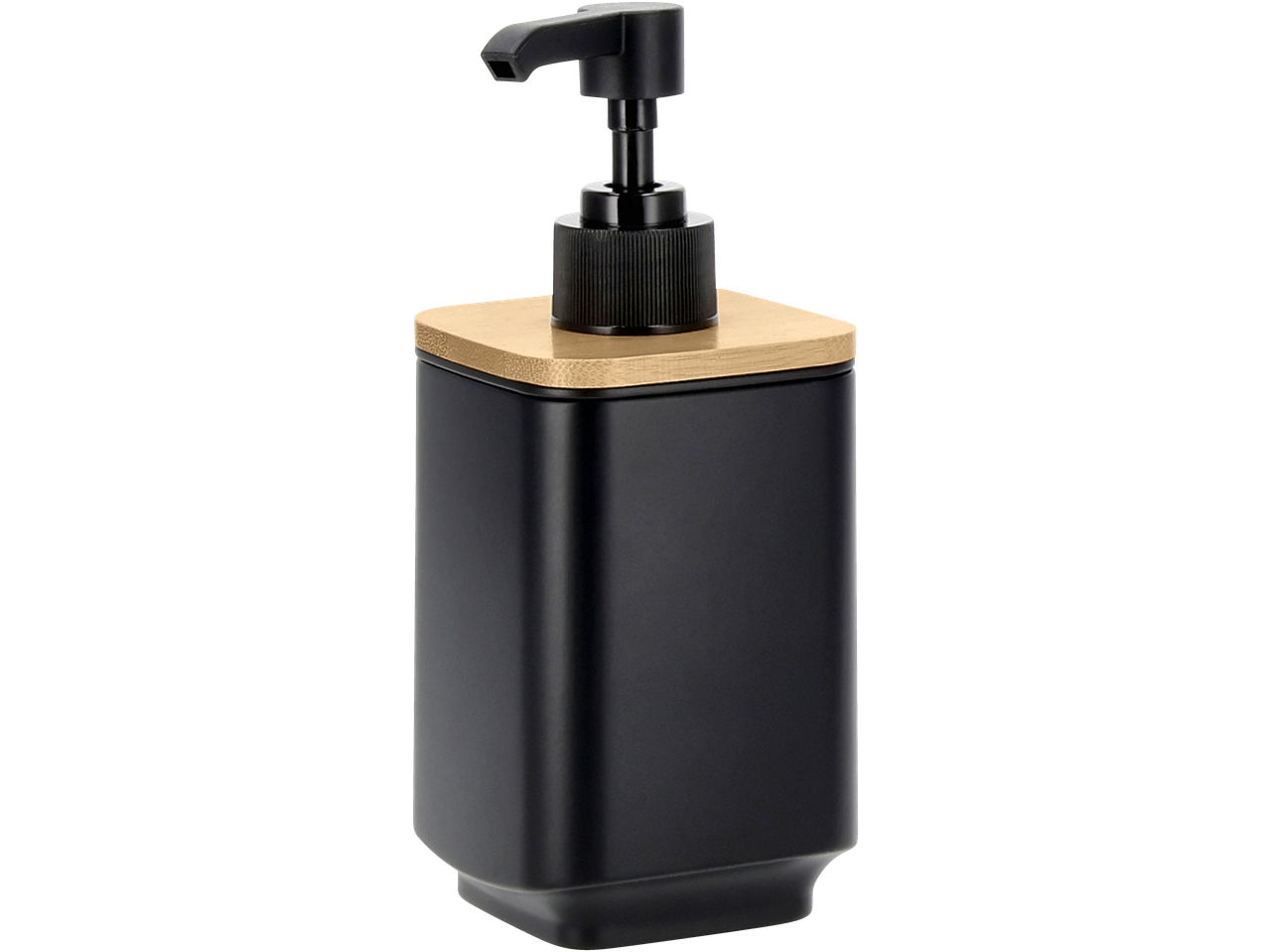 Dozator de săpun negru mat LIVARNO cu capac din bambus