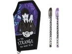 Wednesday Addams coffin-shaped pencil case with two pens
