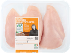 Pack of 100% Irish chicken breast fillets, 500g, with Bord Bia Quality Assurance label.