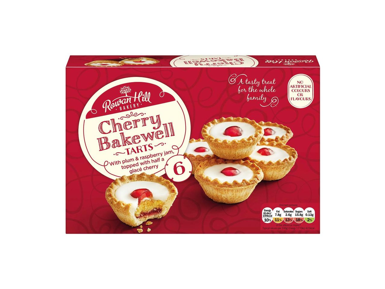 Go to full screen view: Rowan Hill Bakery 6 Cherry Bakewells - Image 1