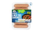 Pack of 6 plant-based meat-free sausages, high in protein, with nutritional information.