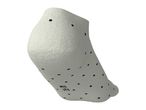 White ankle sock with black polka dots and size 35-38 printed on the sole.