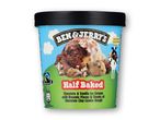 Ben & Jerry's Half Baked is med chokolade- og vaniljesmag med brownie og cookie dough.