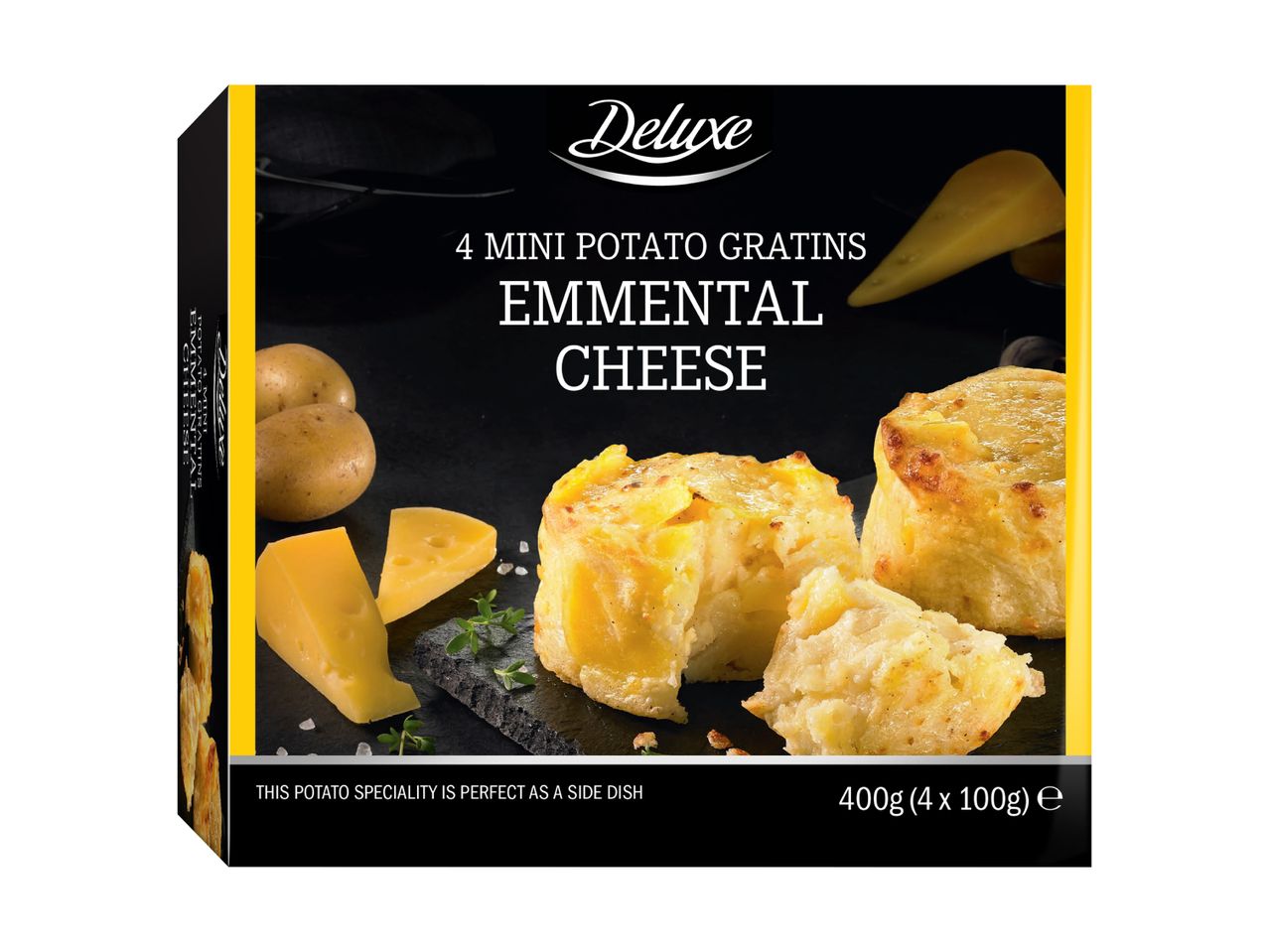 Deluxe 4 Mini Potato Gratins with Emmental Cheese, 400g