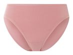 A pair of light pink women's cotton briefs.