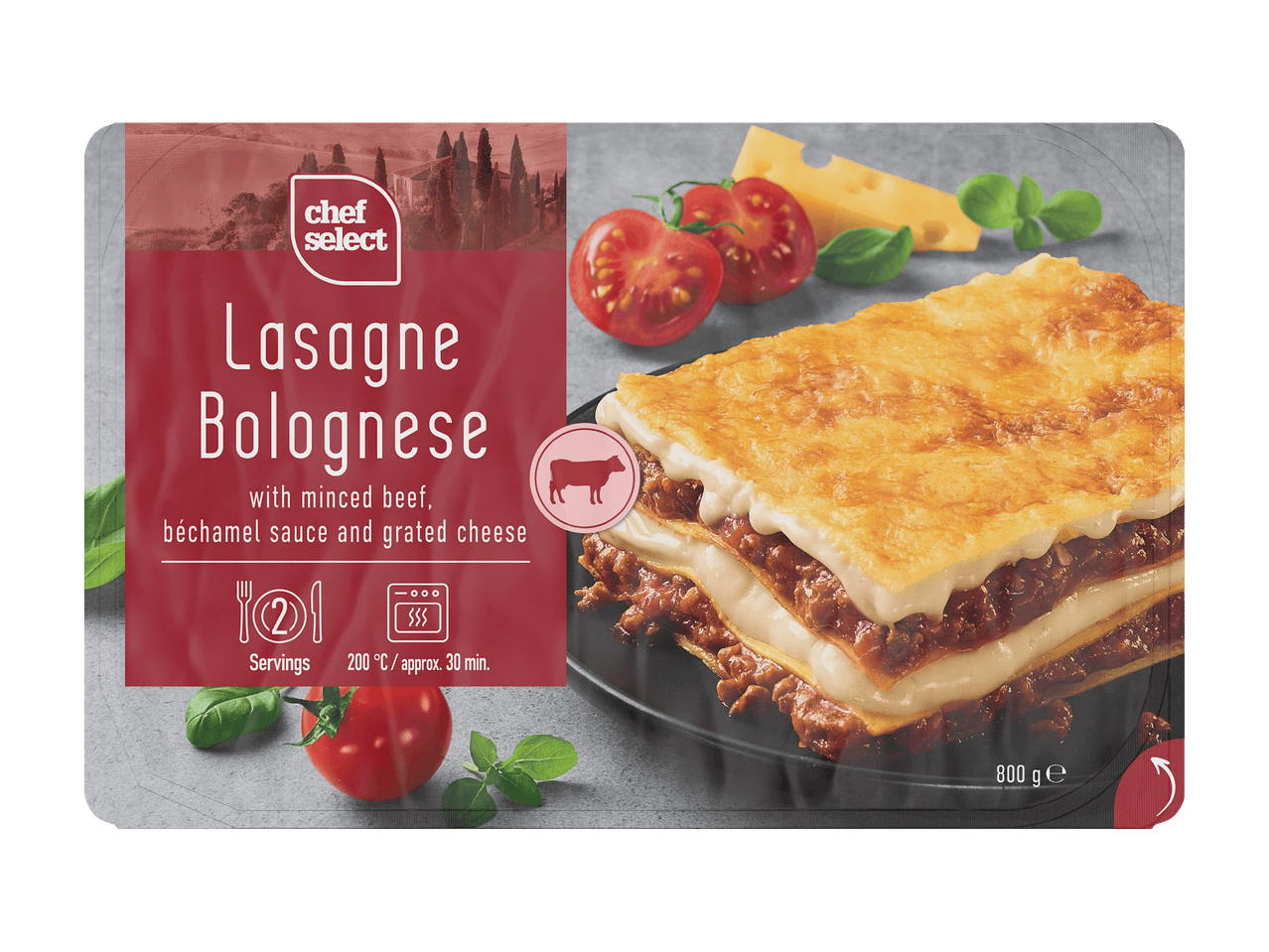 Chef Select Lasagne Bolognese - pakasteateria, 800g.