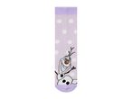 Purple polka dot socks featuring Olaf from Disney's Frozen.