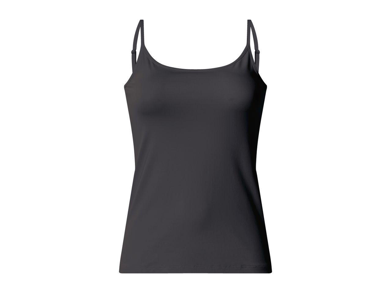 Dark grey women's camisole with adjustable spaghetti straps
