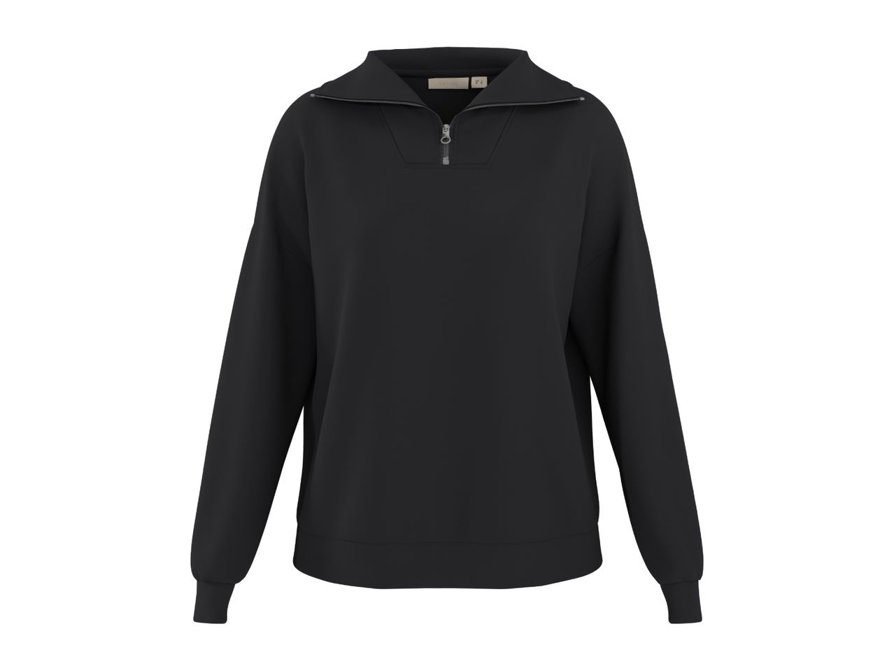 Black quarter-zip sweatshirt with a collar