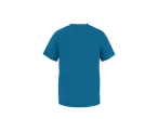 T-shirt azul lisa masculina, vista traseira.
