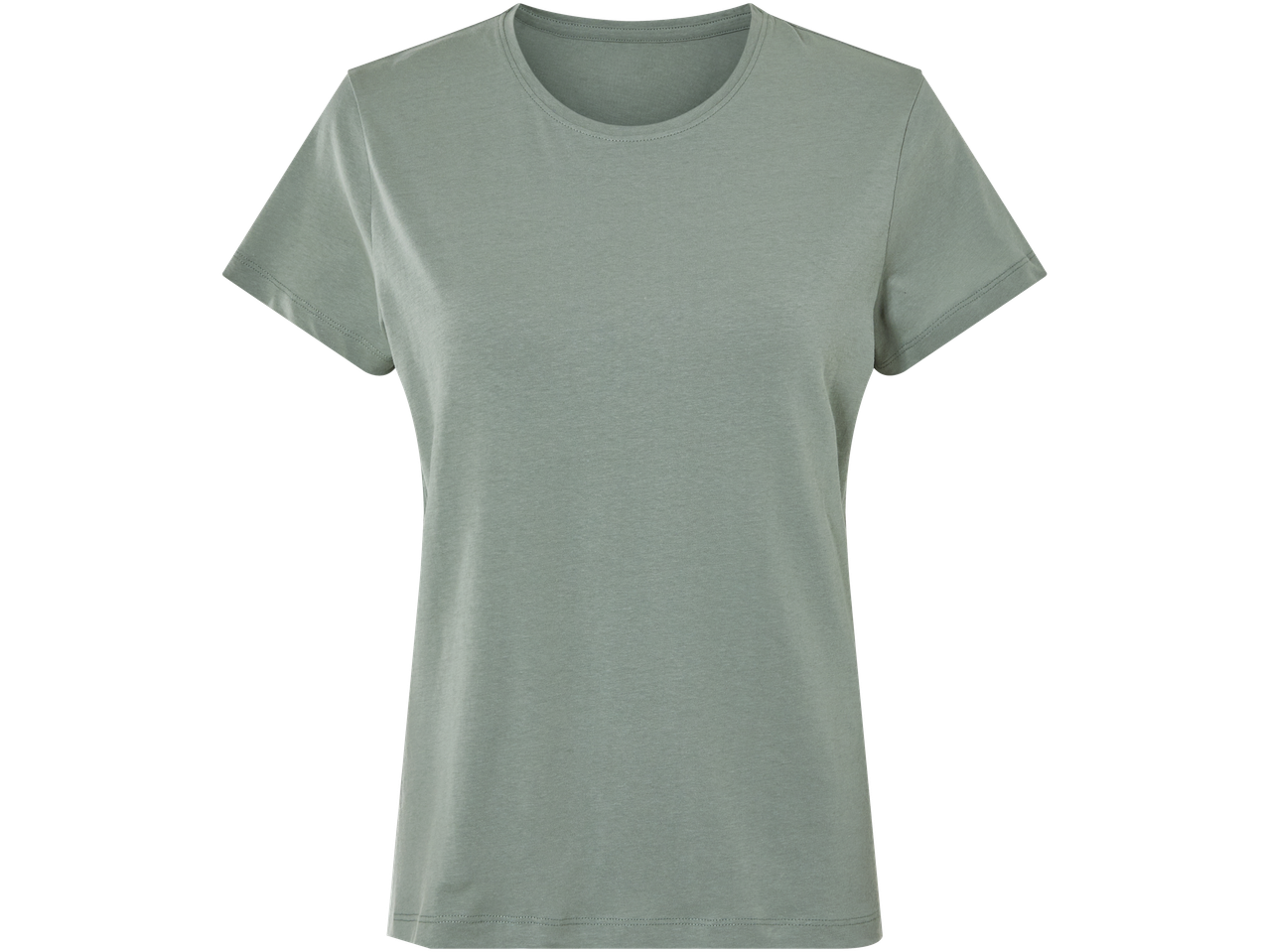 Sieviešu gaiši zaļa T-krekls ar īsām piedurknēm.