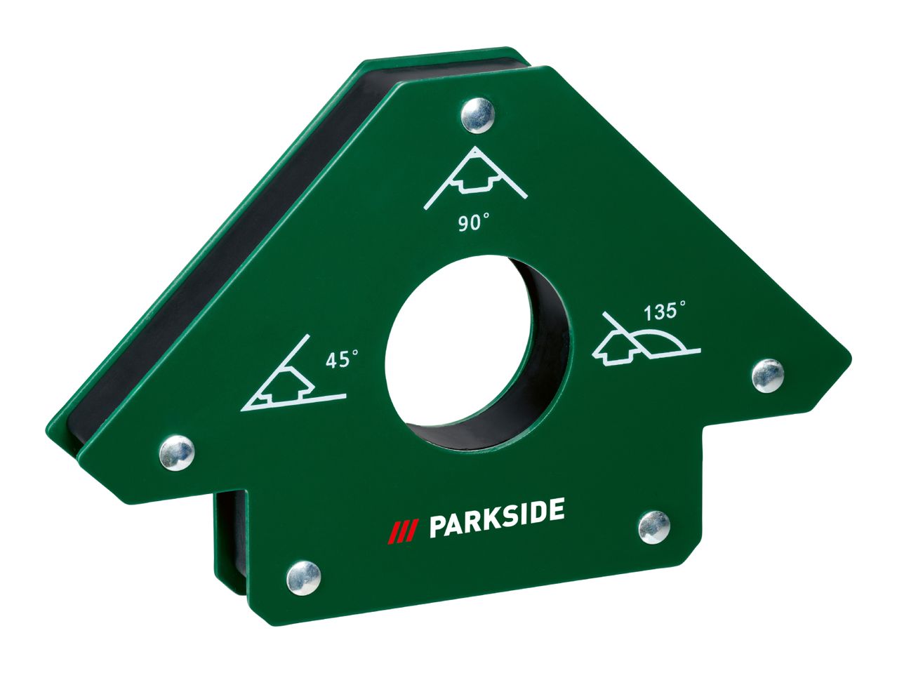 Parkside magnetic angle finder with 45°, 90°, and 135° angles.