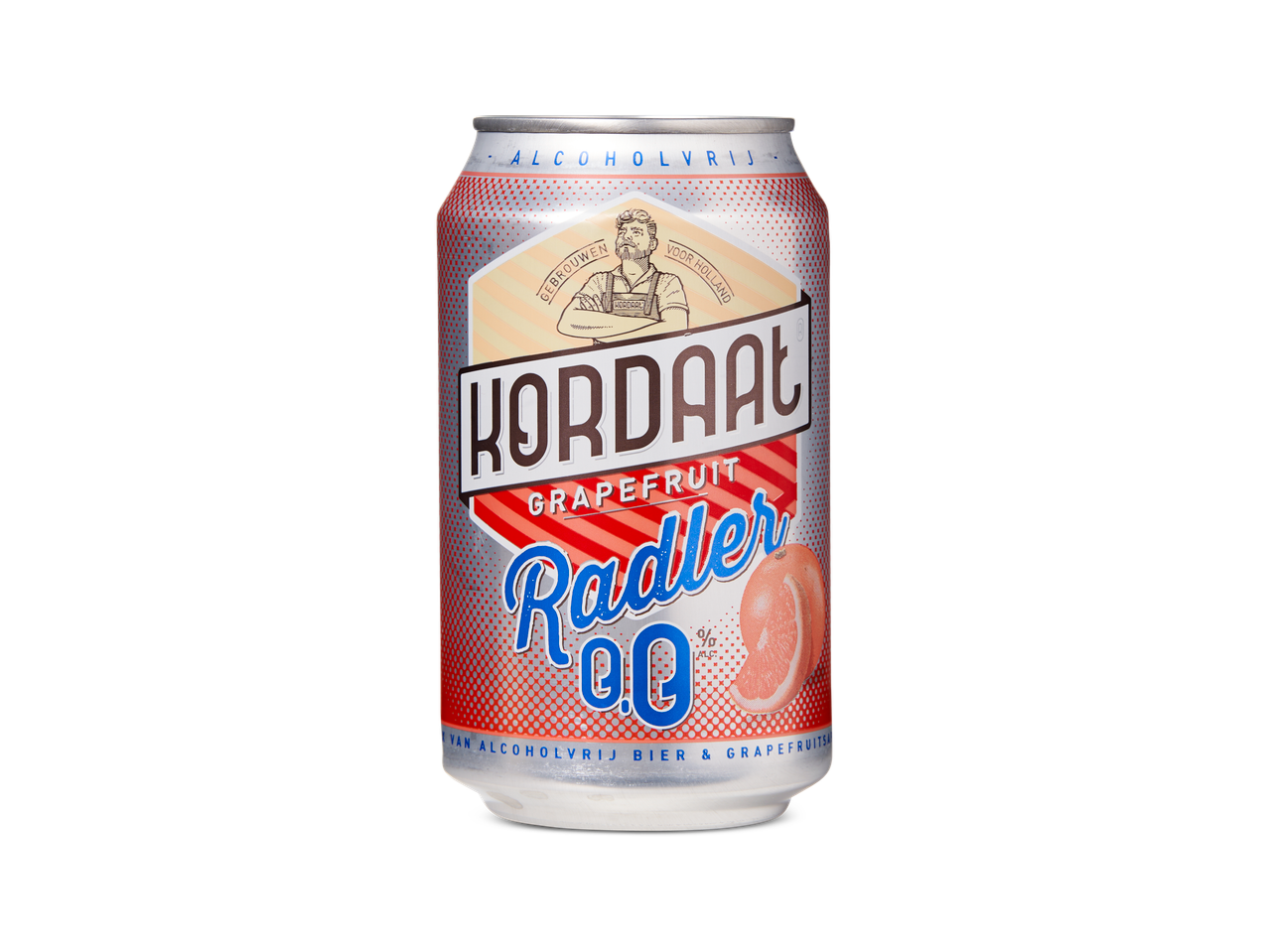 Kordaal Grapefruit Radler 0,0% alcoholvrij biertje in blik.
