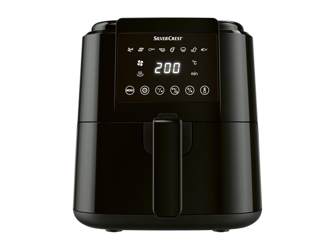 Μια μαύρη τηγανίστρα αέρος Breville.