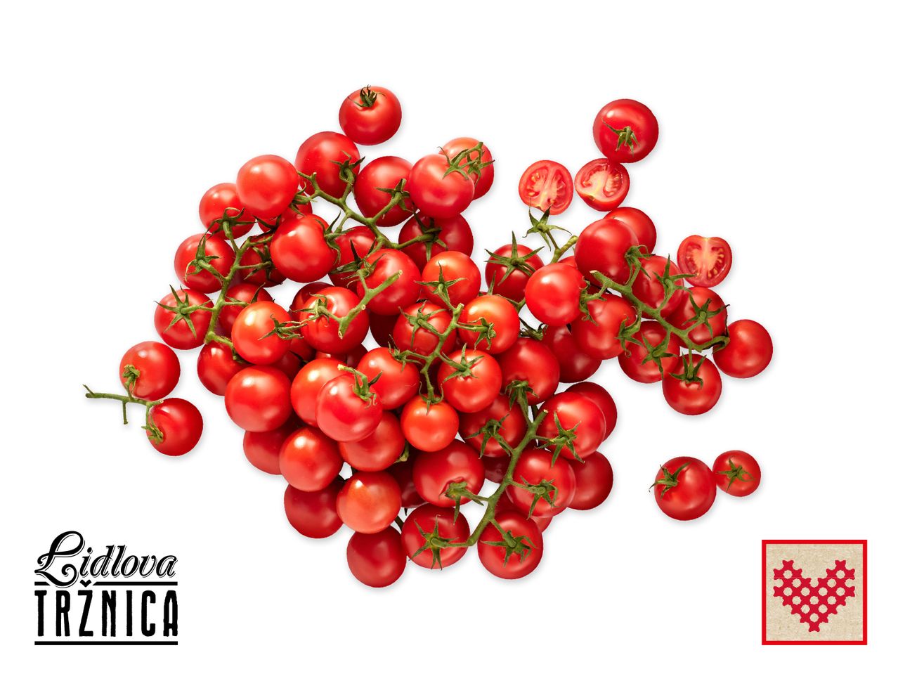 Grozdovi crvenih cherry rajčica.