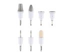 Set of seven pedicure and manicure attachments, including grinding, shaping, and polishing tools.