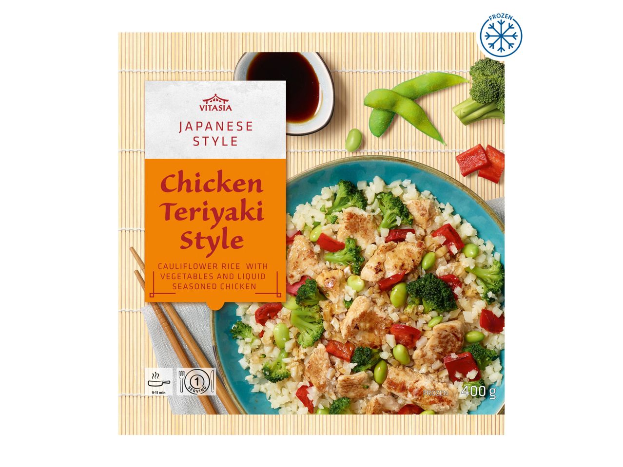 Go to full screen view: Vitasia Chicken Teriyaki Style Cauliflower Rice & Vegetables - Image 1