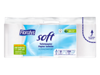 Papier toilette Floralys Soft avec 10 rouleaux, 3 épaisseurs et 250 feuilles par rouleau