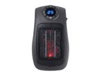 Black portable electric heater with a digital display showing '25' and red glowing elements.