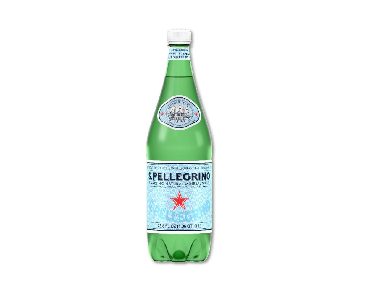 S.Pellegrino mineraalvesi pudelis.