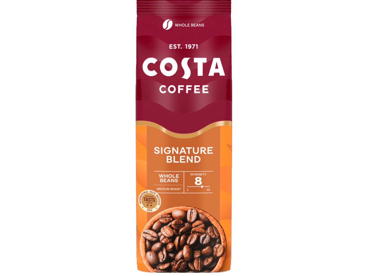 Пакет кафе на зърна Costa Coffee Signature Blend с интензитет 8.