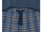 Pijama pentru adulți Esmara® / Esmara® Men, cu pantaloni în carouri albaștri și șnur.