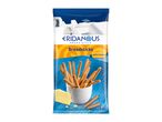 Greek style breadsticks with cheese, 175g, against a blue and white Greek island backdrop.