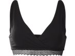 Sutien de alăptare TWISTSHAKE negru cu decolteu încrucișat și bandă de dantelă.