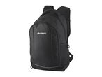 Black backpack with padded shoulder straps and a top carry handle