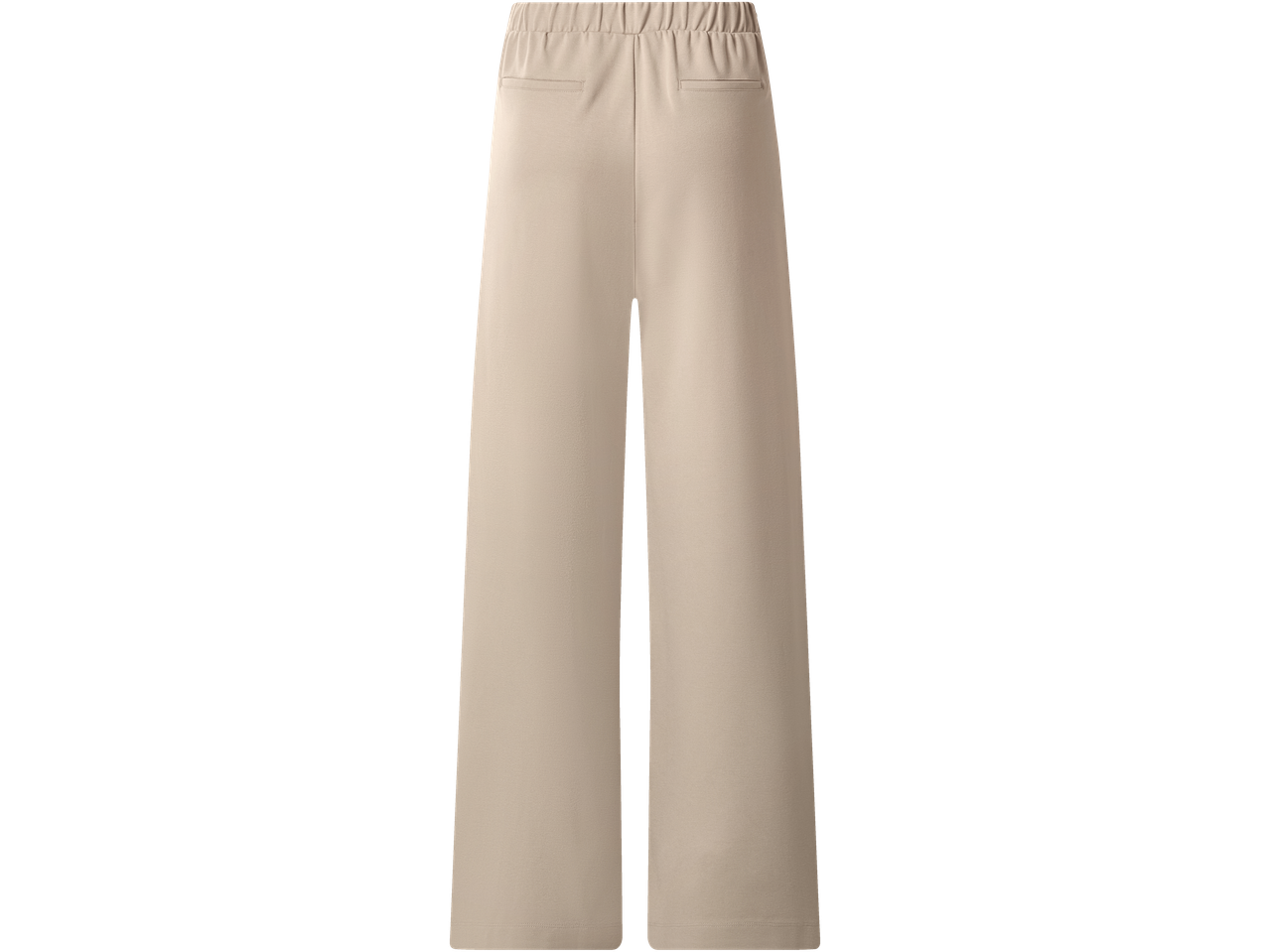 Ženske bež široke pantalone ESMARA sa elastičnim pojasom i zadnjim džepovima.