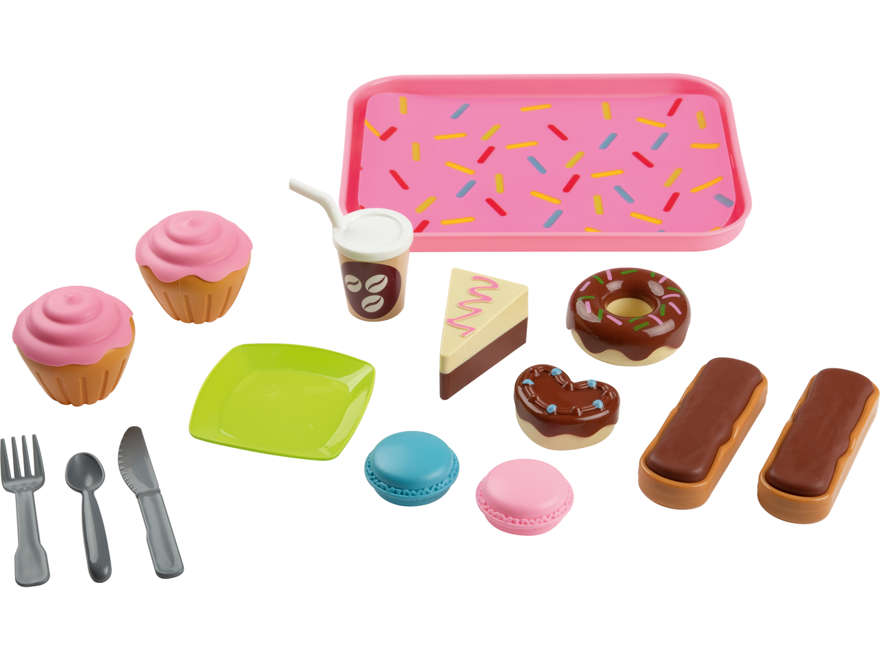 LUPILU® rotaļu komplekts ar paplāti, saldumiem un galda piederumiem.