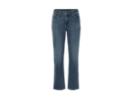 Eine mittelblaue Lee-Jeans mit Bootcut-Beinen.