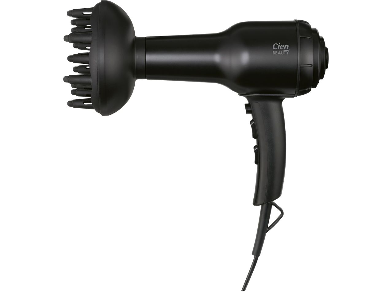 Черен сешоар Cien Beauty с дифузер за обем