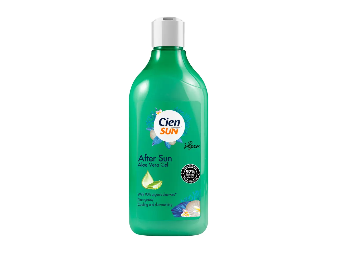 After Sun Aloe Vera gel Cien SUN: vegan, δροσιστικό, καταπραϋντικό.